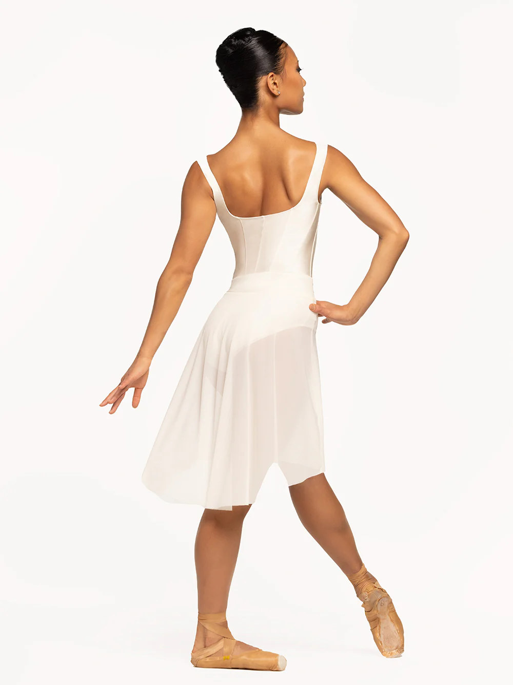 Amora Long High-Low Skirt Cream Mesh RTW - Image 8