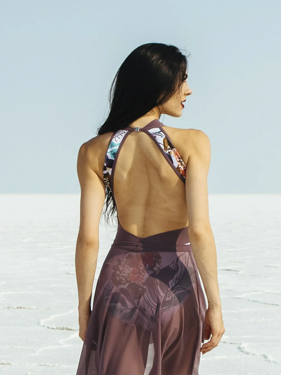 Dramatic High-Low Skirt Kids Mauve Mesh RTW - Image 12