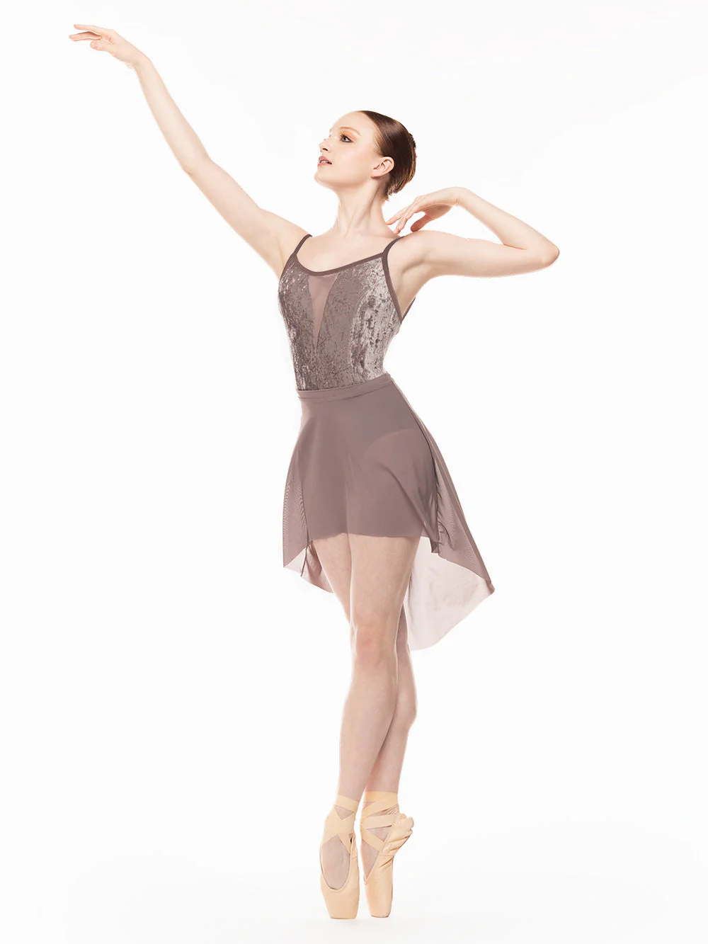 Dramatic High-Low Skirt Truffle Mesh RTW - Image 8