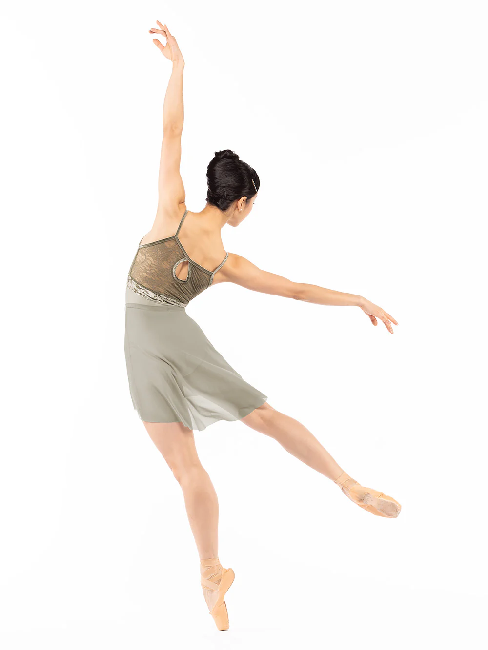 Ella Leotard Mercury Dusty Olive Lace RTW - Image 4