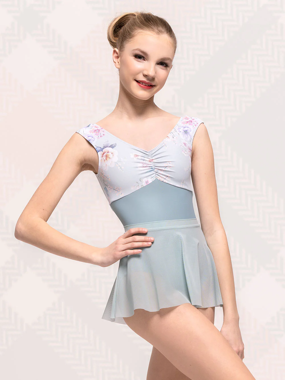 Flare Skirt Kids Misty Blue Mesh RTW - Image 3