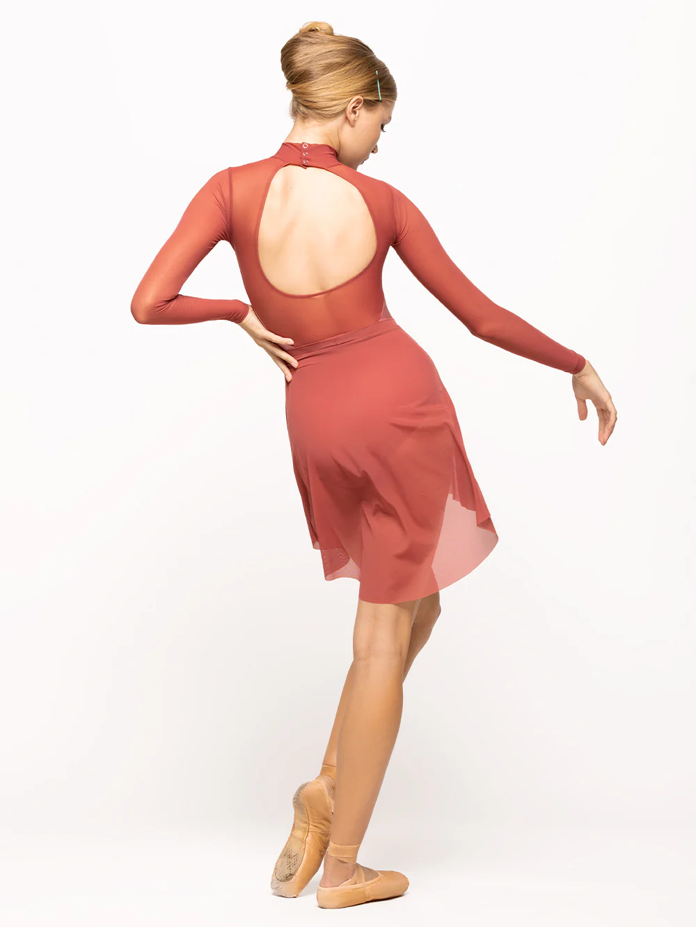 Mid High-Low Skirt Cinnamon Mesh RTW - Image 4