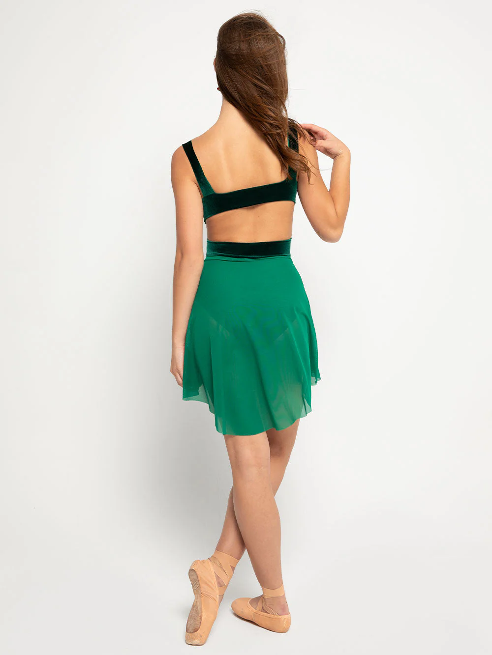 Mid High-Low Skirt Evergreen Mesh RTW - Image 4