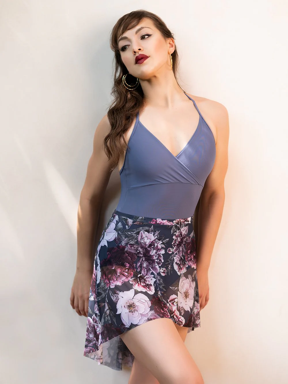 Mid High-Low Skirt Kids Dark Romance Plum Mesh RTW - Image 4