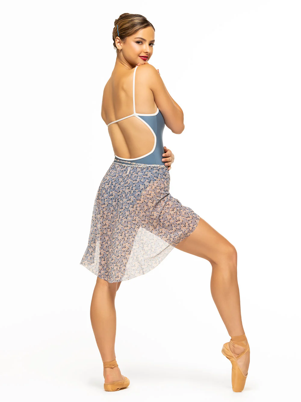 Vienna Mid High-Low Wrap Skirt Serenity Mesh Kids RTW - Image 2