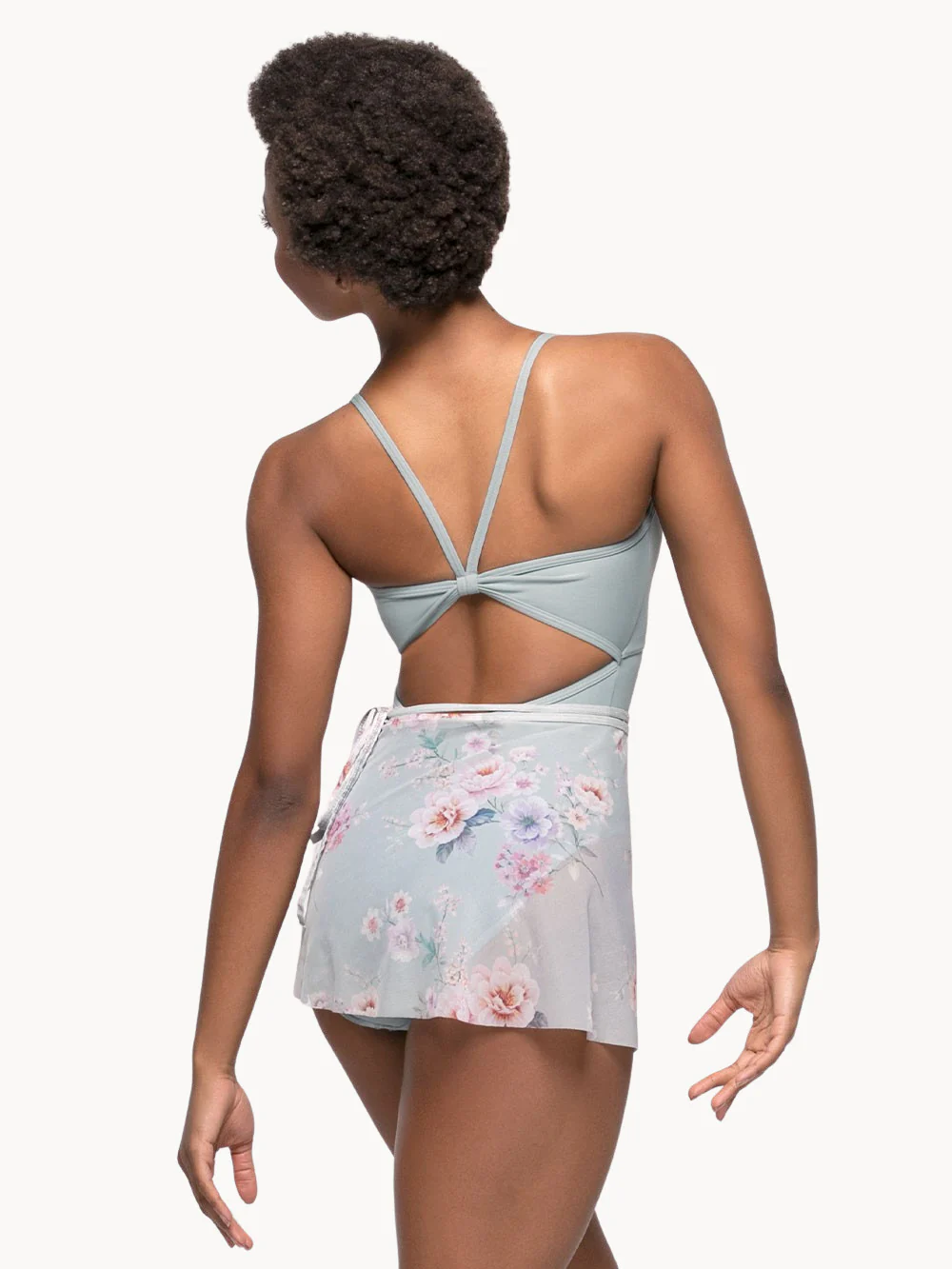 Vienna Short Wrap Skirt Just Friends Powder Blue Mesh RTW - Image 2