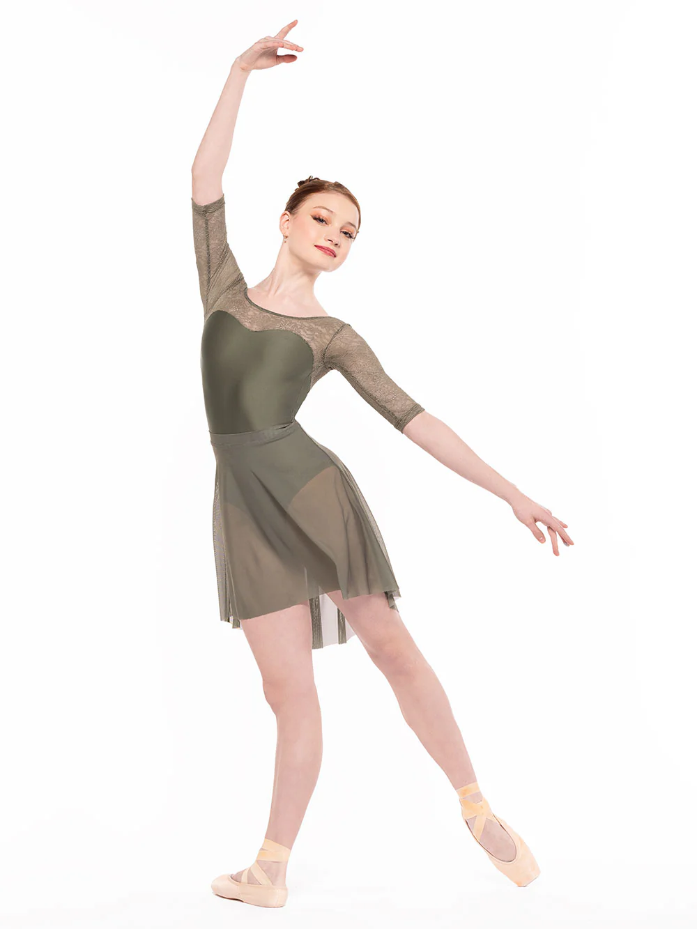 Vinzant Leotard Dusty Olive Zinnia Lace Kids RTW - Image 6